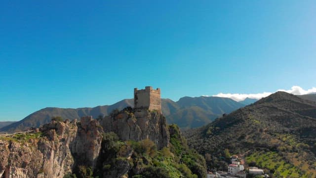 Ancient castle on a rocky hilltop