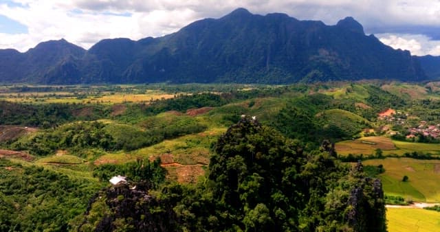 Aerial View of Lush Green Mountain Landscape