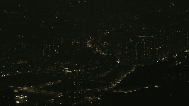 Bustling city landscape at night