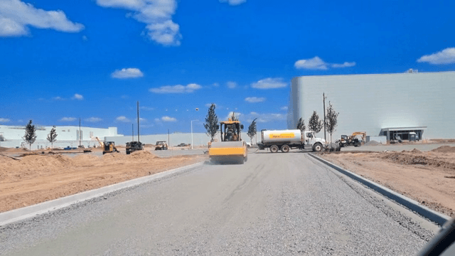Construction site with machinery