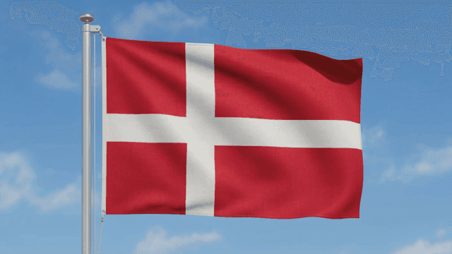 Red Danish flag with white cross