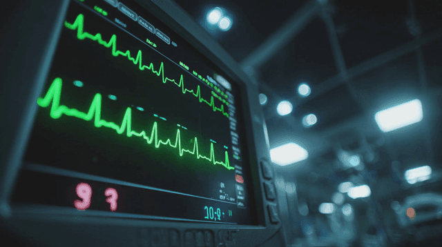 병원 방의 심박수 모니터