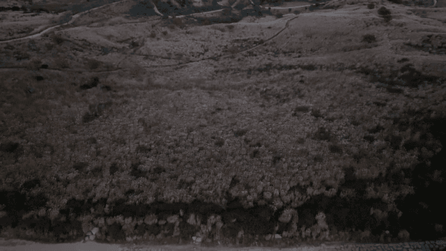 구불구불한 길이 있는 산 풍경