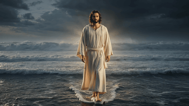 Jesus walking on sea