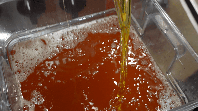 Butter poured into container