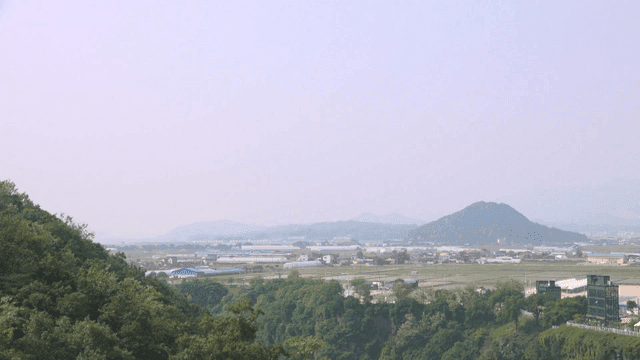 Scenery of mountains and villages