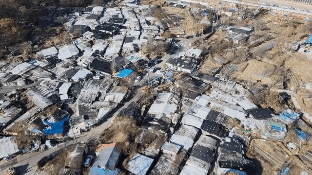 View of the slums of a modern city