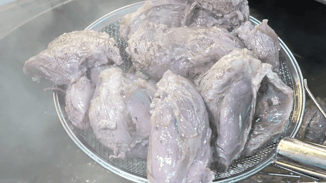 Sieve to remove meat from steaming pot