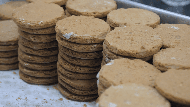 Stacks of freshly baked cookies