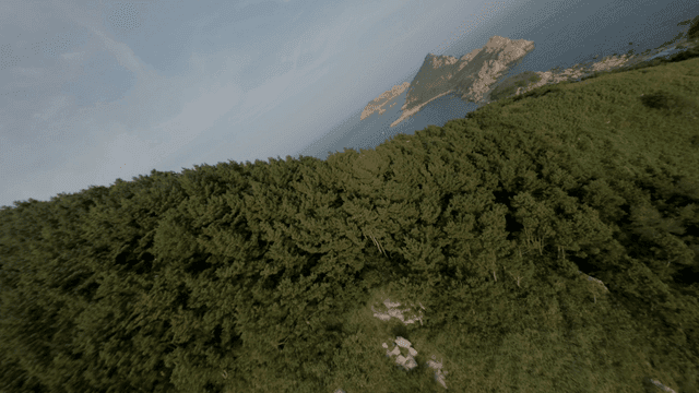 아름다운 해안 산 풍경