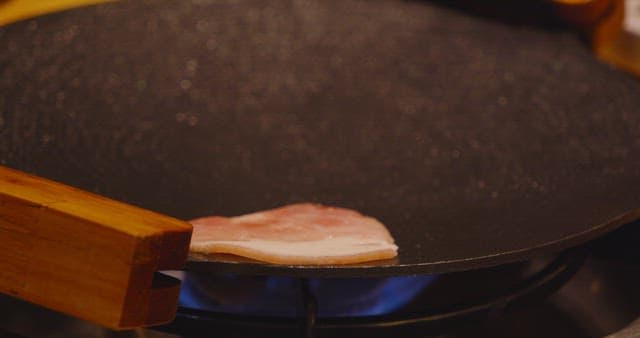 Fresh Pork Belly Served on an Iron Plate