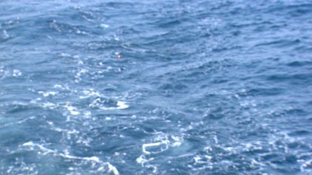 Waves on the open sea with a floating buoy