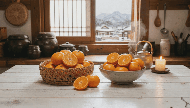 아늑한 주방의 오렌지