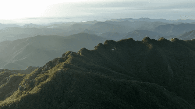 Green mountains under a clear sky