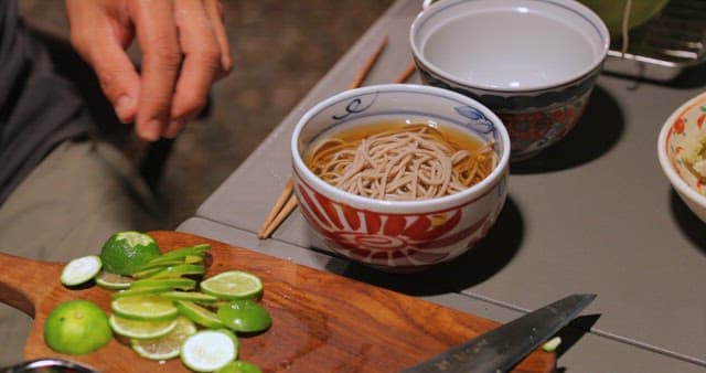 Preparing a Fresh Bowl of Noodle Soup