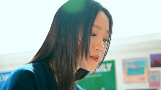 Woman enjoying a meal indoors