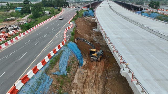 Aerial View of Ongoing Highway Construction