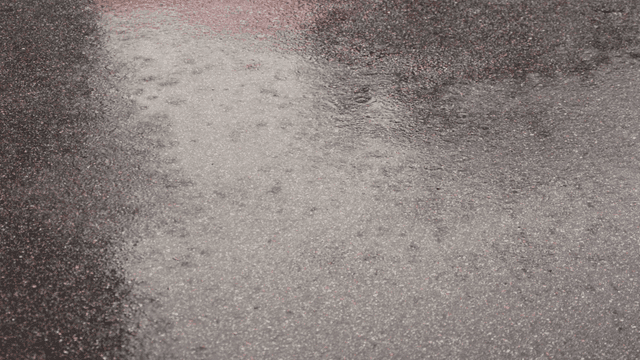 아스팔트 위 빗물웅덩이