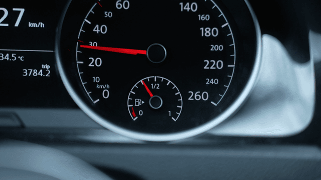Car speedometer and fuel gauge