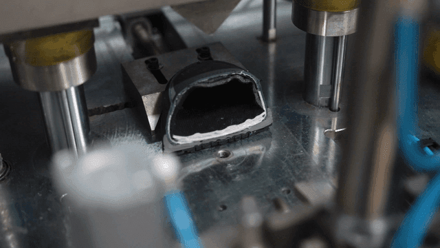 Machine that measures shoe strength in factory