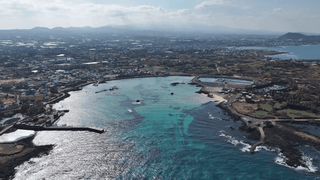 Coastal village with scenic beach