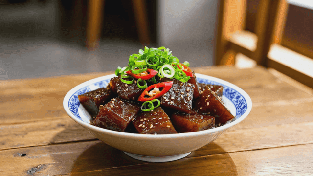 Bowl of seasoned acorn jelly salad