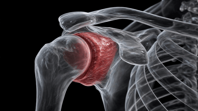 Detailed view of emphasized shoulder joint