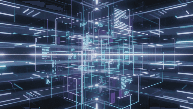 가상 공간의 디지털 데이터 흐름