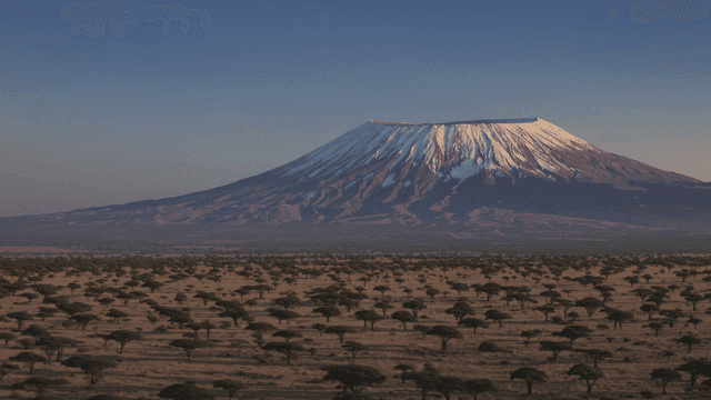 Majestic mountain with snow-covered peaks