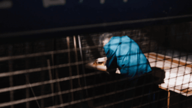 Prisoners working behind bars