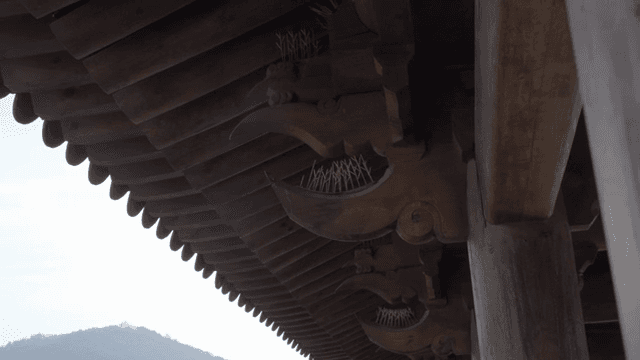 Traditional Korean wooden roof structure