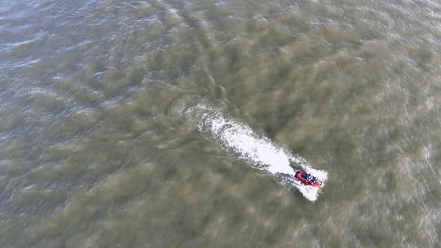 Person riding a jet ski on the sea