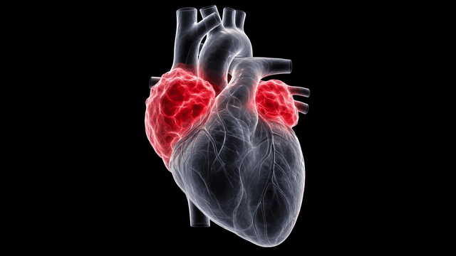 Detailed view of a human heart