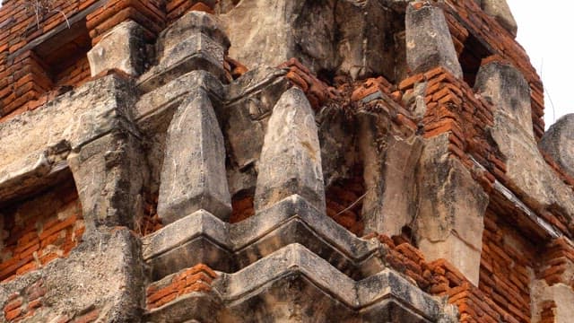 Historical site, the lost stone structures of an old Buddhist temple
