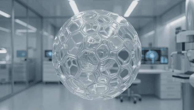 Futuristic lab with a transparent sphere