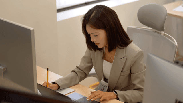 Working woman at office desk