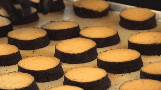 Freshly baked cookies on a tray