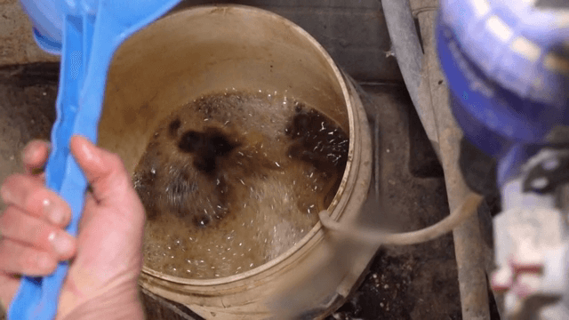 달인 한약을 옮기는 모습