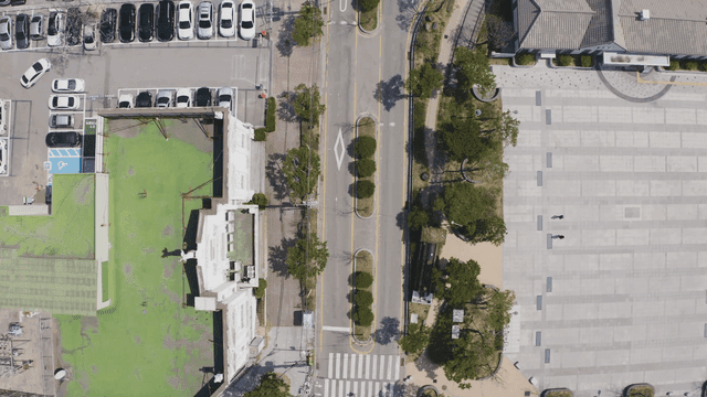 도로 교차로의 항공 뷰