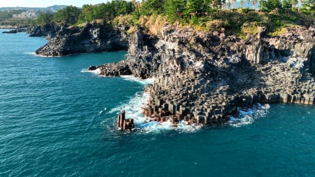 Rocky coastline with clear blue sea