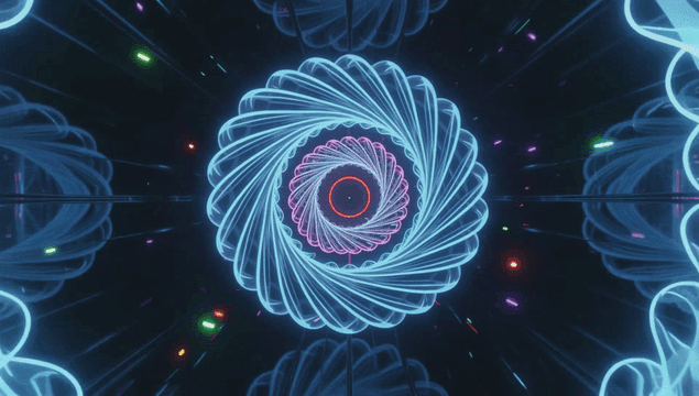 Intricate glowing spiral pattern