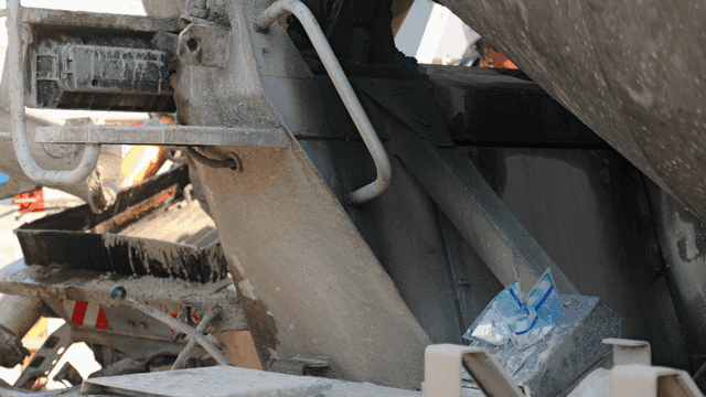 Concrete mixer at a construction site