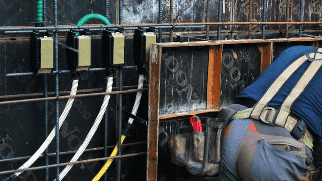 Construction worker at a building site