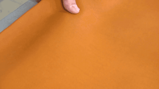 Leather seat tested for elasticity