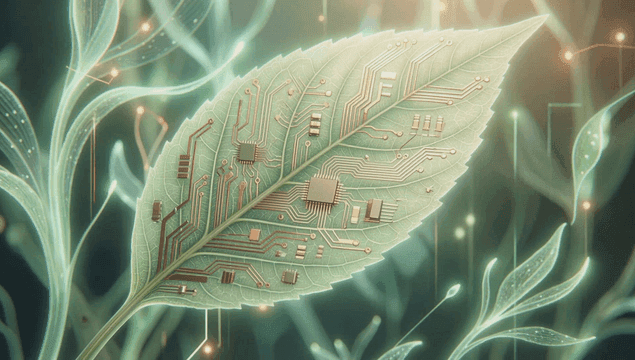 Leaf with embedded circuit patterns