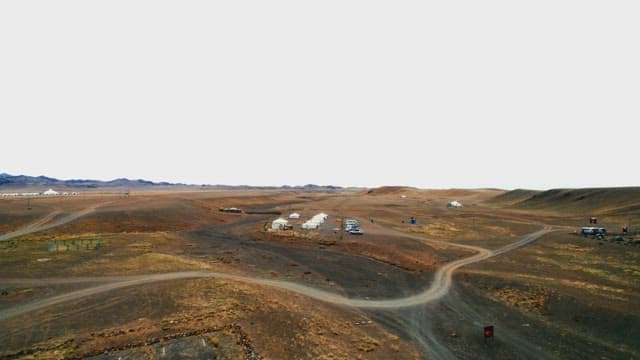 Nomadic Settlement Located in the Middle of a Wide Plain