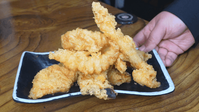 Plate of freshly fried food