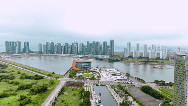 Modern cityscape with high-rise buildings