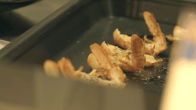 Grilled shrimp cooked on grill