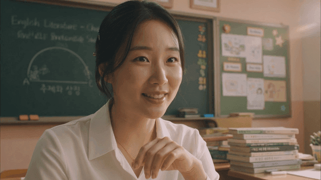 Elementary school teacher explaining in classroom